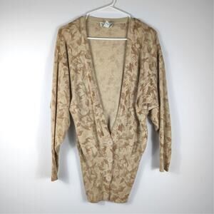 Christian Dior Separates Floral Cardigan Womens S Lambswool Angora Buttoned